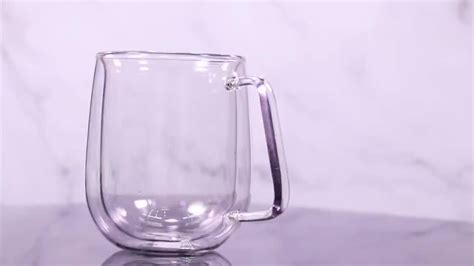 Wholesale Double Wall Insulate Crystal Clear Glass Coffee Mug With