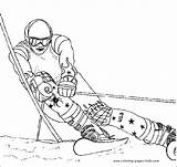 Ski Coloring Pages Skiing Sports Printable Kids Color Sheets Racer Book Others Found Popular sketch template