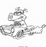 Hot Rod Car Rat Cartoon Race Driver Drawing Racing Pages Coloring Pig Outline Getdrawings Book sketch template