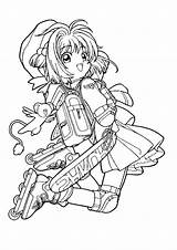 Sakura Coloring Cardcaptor Pages School Anime Card Captor Girls Skating Kids Colouring Choose Board Sheets Bestcoloringpagesforkids Going sketch template