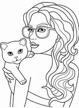 Coloring Pages Cat Colouring Girls Adult Book Cute Printable Choose Board Books sketch template
