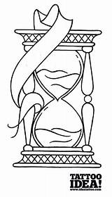 Hourglass Tattoo Drawing Draw Traditional Outline Designs Getdrawings Style Clock Broken sketch template