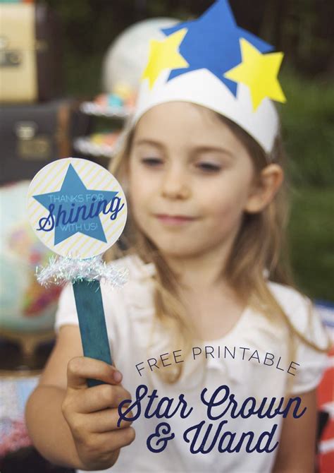 printable star crowns  wands   star party  love  day