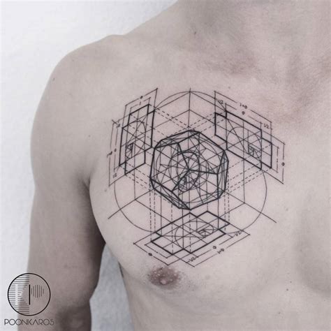 Fibonacci Dodecahedron Tattoo On The Chest Inspired By