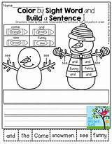 Sight Color Sentence Word Build Simple Sentences Words Building Teacherspayteachers Grade Aids Teaching sketch template