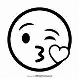 Smiley Caritas Emojis Kissy Smile 123freevectors Emoticons sketch template