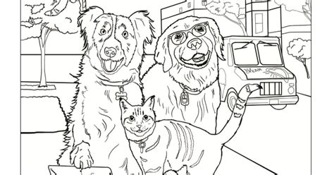 cat  dog coloring pages