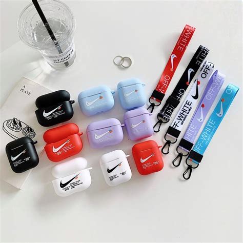 fast shipping hypebeast nike  white airpods case  lanyardstrap  airpod gen  pro