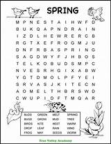 Word Spring Search Grade 1st Easy Words Printable First Kids Worksheets Graders Hidden Fun Springtime Activities Find Searches Puzzles Wordsearch sketch template