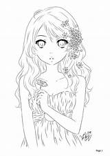 Coloring Pages Anime Lineart Manga Line Color Drawings Detailed People Girl Drawing Cute Kawaii Book Simple Sketches Deviantart Chibi Cartoon sketch template