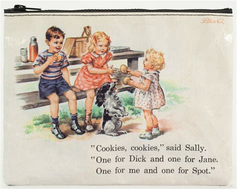 dick and jane zippered pouch cookies