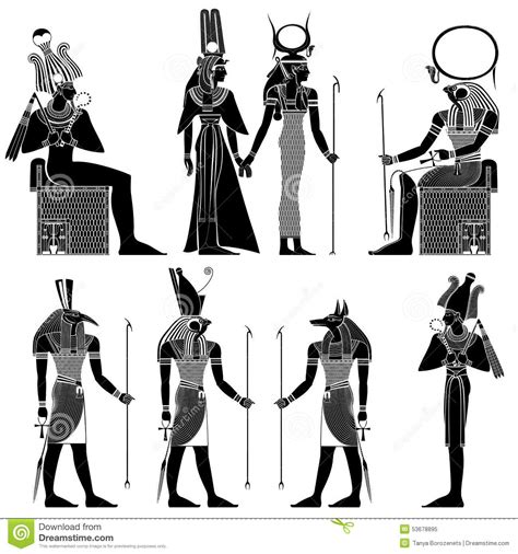 God Of Ancient Egypt Hathor Vector Illustration