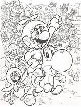 Coloring Nabbit Mario Pages Template sketch template