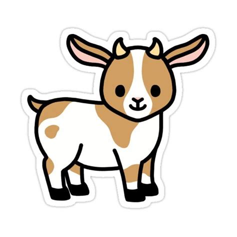 goat sticker  littlemandyart   baby animal drawings cute