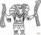 Aztec Coloring Warrior Calendar Getcolorings sketch template