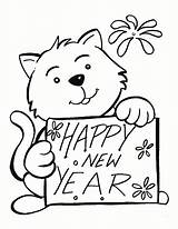 Coloring Year Happy Pages Drawing Printable Cute Cat Kids Buddy Card Color Years Colouring Sheets Bears Bestcoloringpagesforkids Print Worksheets Book sketch template