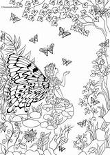 Butterfly Coloring Pages Butterflies Favoreads Woman Fairy Adult Adults Book Printable Sheets Kids Etsy Club Forest Fantasy Reserved Rights Sold sketch template