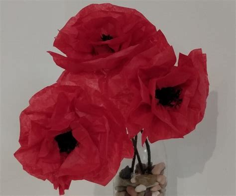 tissue paper poppies  steps  pictures instructables