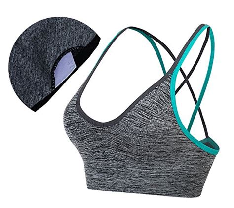 Akamc Women S Removable Padded Sports Bras Medium Support Workout Yoga
