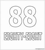 Number Eighty Eight Pages Coloring Numbers sketch template