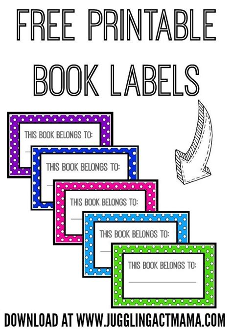 printable book labels juggling act mama book labels printable