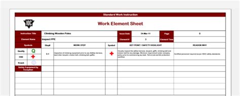 simple work instruction template