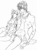 Couple Lineart Anime Awkward Coloring Pages Deviantart Drawings Manga Template sketch template