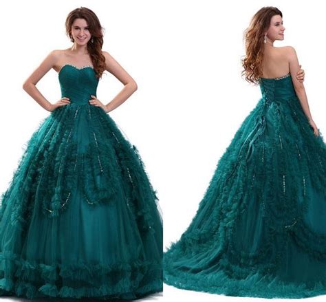 design ball gown green prom dress charming  aijiayi  etsy