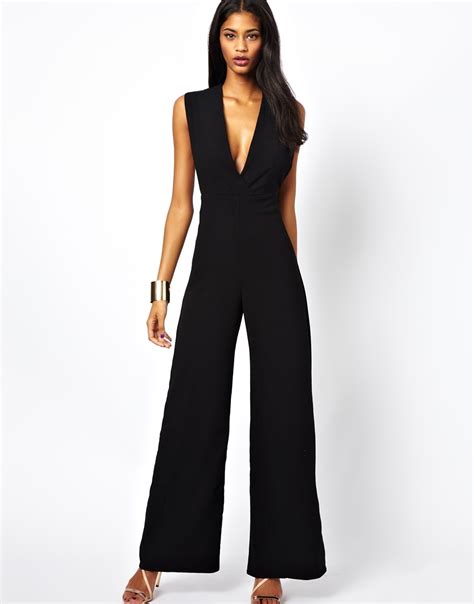ray ban aq aq phoebe wide leg jumpsuit with cross front