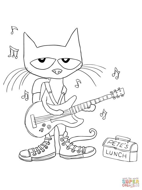 pete  cat halloween coloring page coloring home