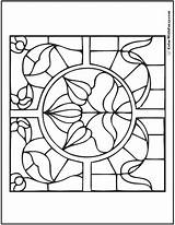 Stained Glass Coloring Pages Adult Easy Iris Template Patterns Printable Detailed Colorwithfuzzy sketch template