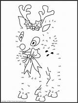 Christmas Dots Connect Printable Printables Coloring Pages Kids Games Worksheets Holiday Activities Azcoloring Reindeer sketch template