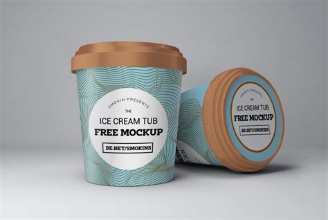 ice cream tub mockup  mockups   psd mockups apemockups