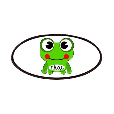 cute cartoon frog fully rely  god patch  frogfullyrelyongod