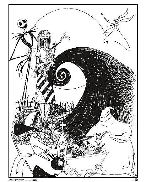 nightmare  christmas coloring poster spencers christmas