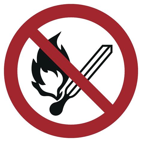 keine offene flamme feuer offene zuendquelle und rauchen