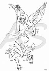 Archangel Michael Clipart Saint Coloring sketch template