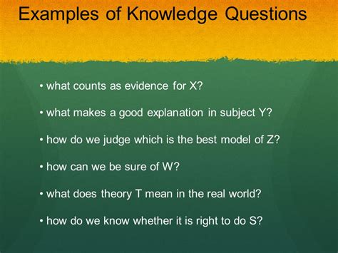 knowledge questions theory  knowledge