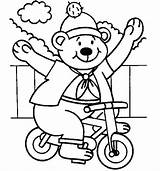 Coloring Bear Bike Pages Kids Teddy sketch template