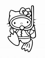 Coloring Pages Scuba Kitty Diving Hello Diver Printable Drawing Colouring Clipart Draw Color Book Divers Girls Template Clip Kids Find sketch template