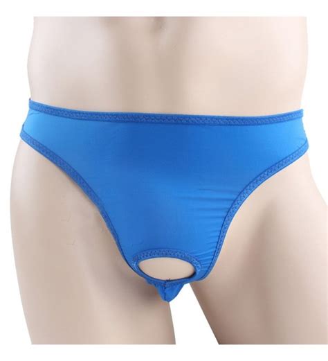 Men Sexy Hole Front Underwear Briefs Blue Cs11yfij335