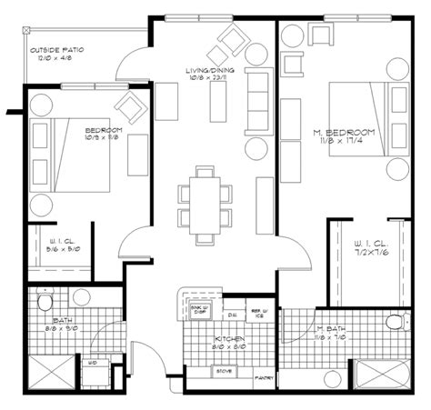bhk floor plans   google search small apartment plans  bedroom floor plans