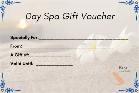 printable spa day voucher template  ticket  hot stone