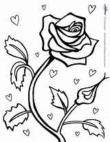 Coloring Printable Rose Red Printables Valentines Coolest sketch template
