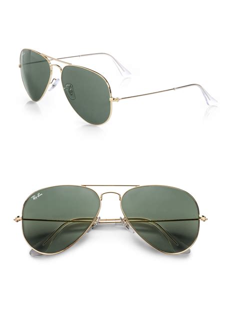 ray ban original aviator sunglasses in gold for men lyst