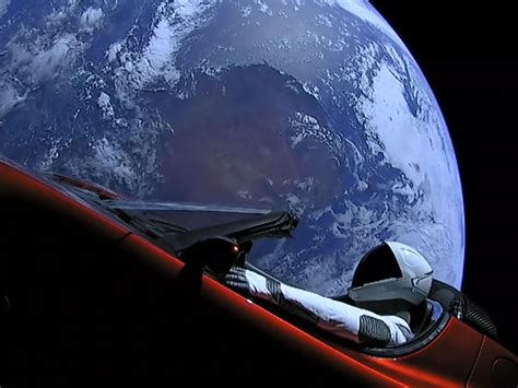 spacex falcon heavy launch timelapse video shows starman floating into orbit after entering