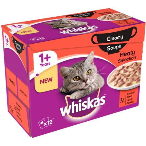 whiskas 1 creamy soup meaty selection adult cat food from £5 36