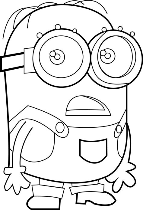 nice minion dave  despicable  coloring page minions coloring