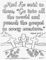 Coloring Pages Mark Gospel 16 Kids Go Preach Bible Colouring Matthew Color Printable Sheets Sunday School Great Commission Kid Jesus sketch template
