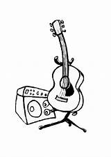 Guitar Coloring Pages Electric Amp Clipart Drawing Cartoon Cliparts Clip Color Bass Kids Sketch Getdrawings Library Getcolorings Speaker Edupics Popular sketch template